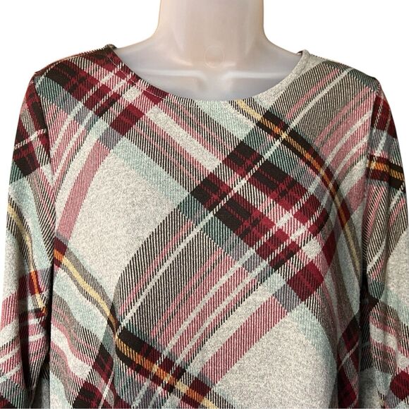 Cato Plaid Tartan Shift Dress w/ Pockets Sz M Cottagecore Autumn Academia Preppy - Picture 2 of 9